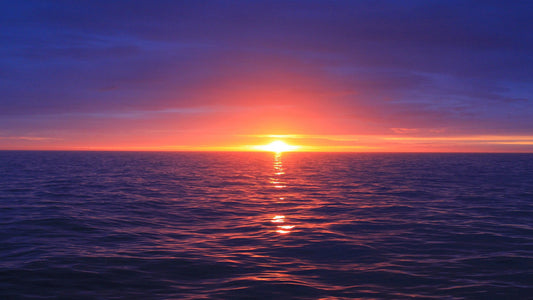 sun set over ocean