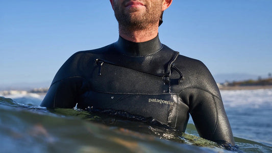 Surfer wearing a Patagonia, sustainable eco-friendly wetsuit