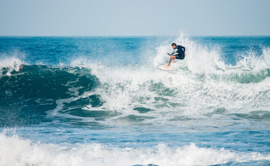 A man surfing a wave