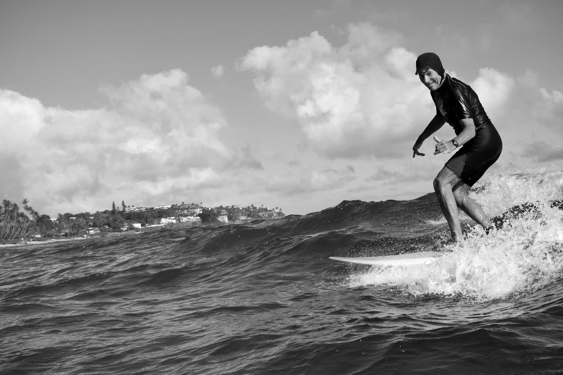 A man surfing a wave 