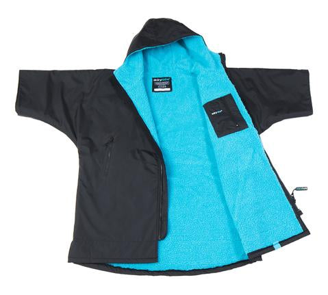 Dryrobe Advance Short Sleeve Changing Robe - Age 5-9 - Black / Blue