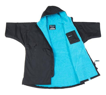 Dryrobe Advance Short Sleeve Changing Robe - Age 5-9 - Black / Blue