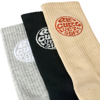 Rip Curl Mens Wetty Crew Sock (3-pack) - Khaki Sand