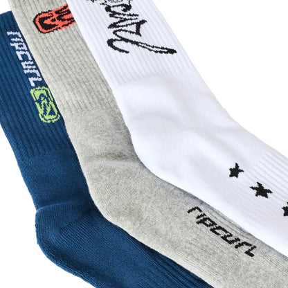 Rip Curl Retro Crew Socks (3-pack) - Grey Heather