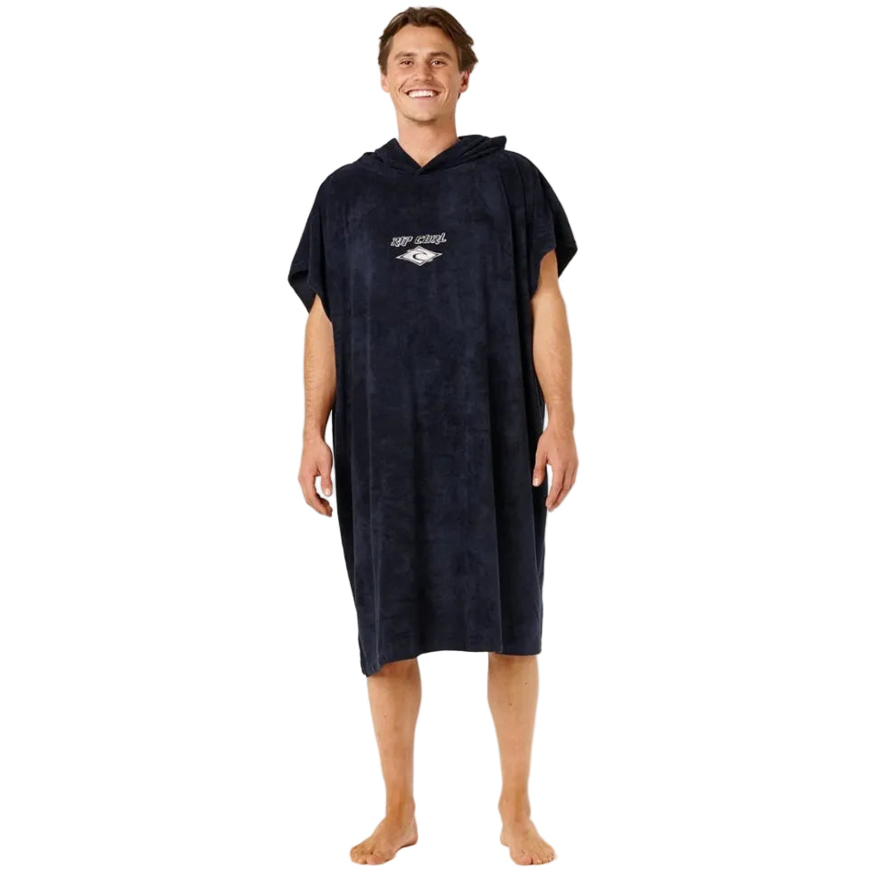Rip Curl Classic Surf Hooded Towel in Black/Off White