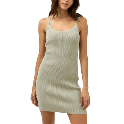 Rhythm Ease Knit Womens Mini Dress - Aloe