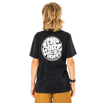 Rip Curl Wetsuit Icon Short Sleeve Kids Tee - Black