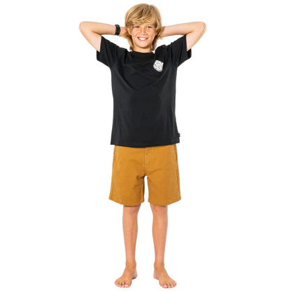 Rip Curl Wetsuit Icon Short Sleeve Kids Tee - Black
