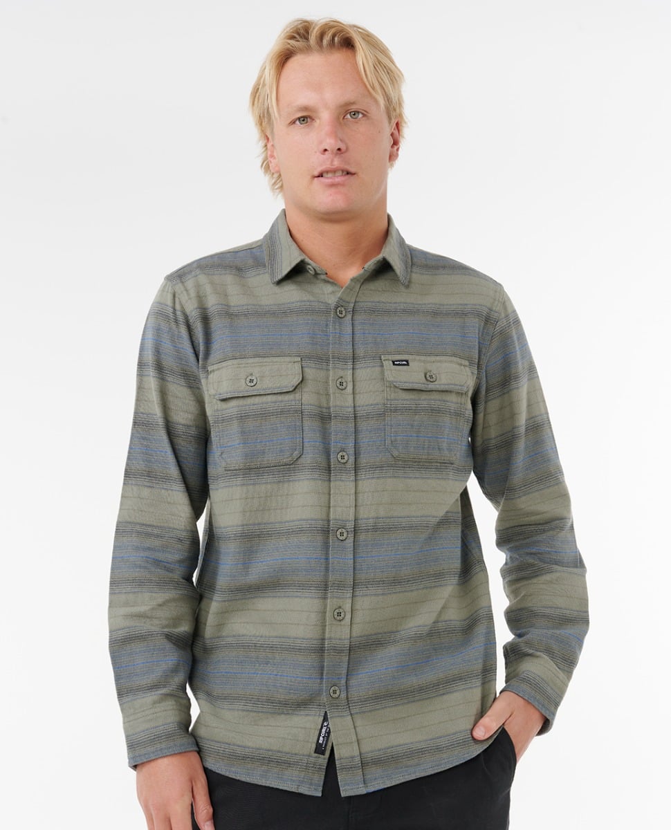 Rip Curl Line Up Flannel Shirt in Deep Cactus