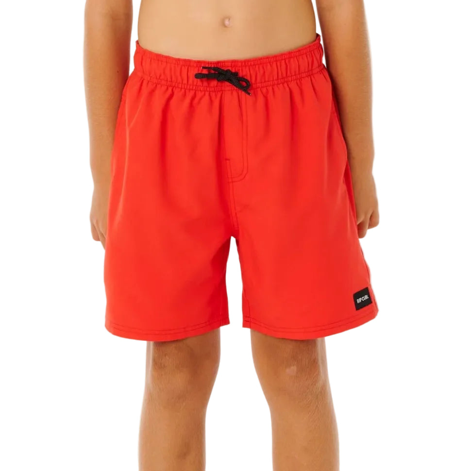 Rip Curl Offset Volley Boys Boardshorts in Red
