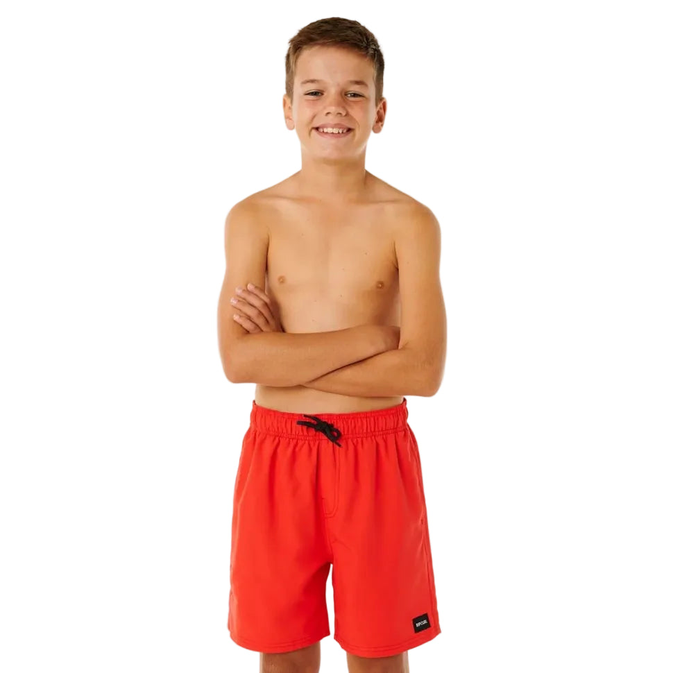 Rip Curl Offset Volley Boys Boardshorts - Red