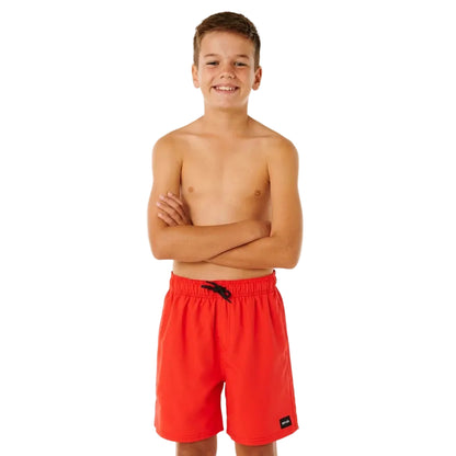 Rip Curl Offset Volley Boys Boardshorts - Red
