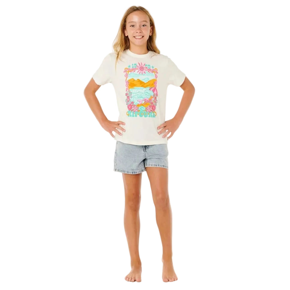 Rip Curl Sunshine Squad Band Girls Tee - Bone
