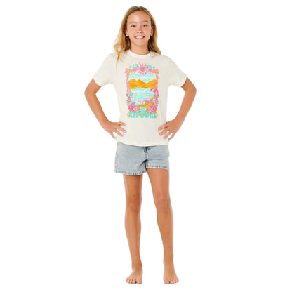 Rip Curl Sunshine Squad Band Girls Tee - Bone