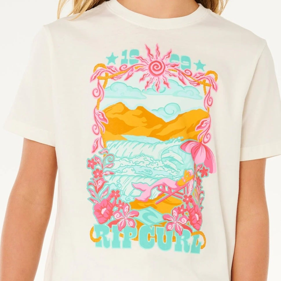 Rip Curl Sunshine Squad Band Girls Tee - Bone