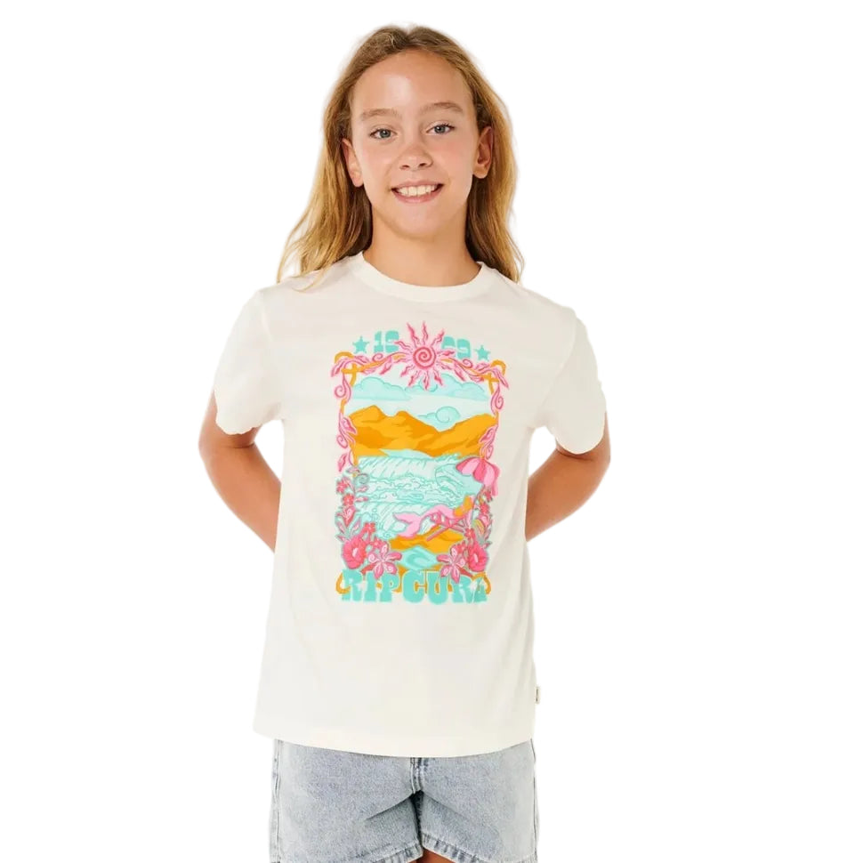 Rip Curl Sunshine Squad Band Girls Tee - Bone