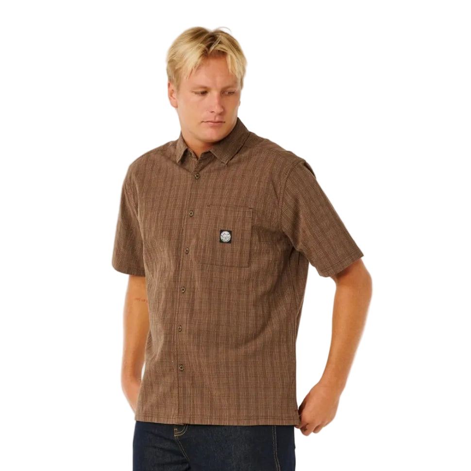 Rip Curl Premium Surf Check S/S Shirt - Coffee