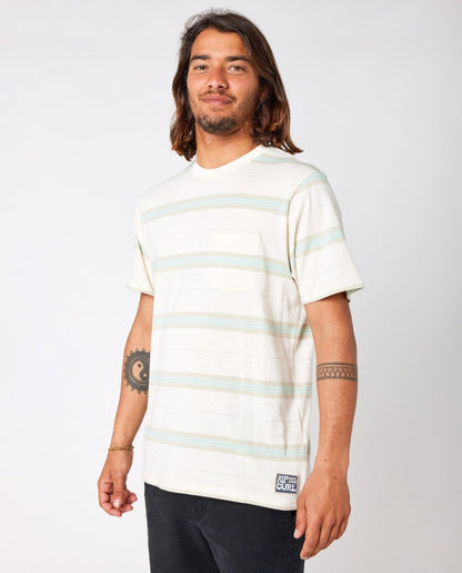Rip Curl Pacific Rinse Stripe Tee in Bone