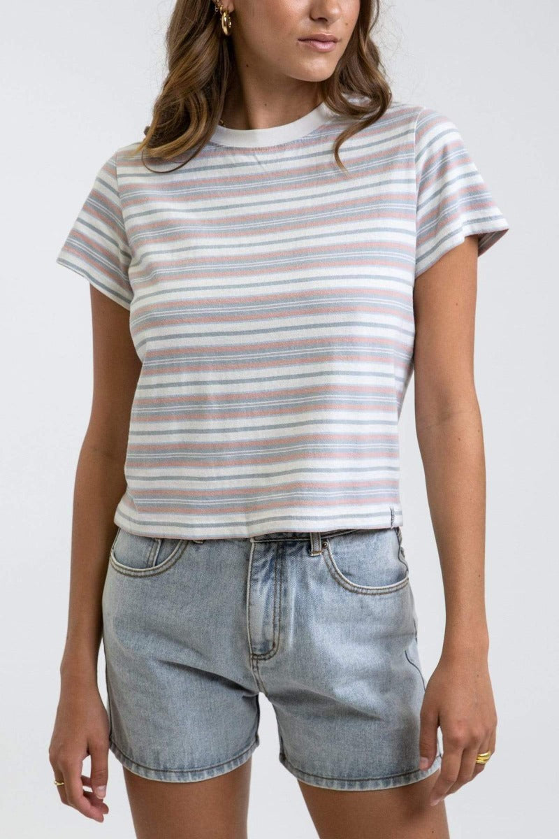 Rhythm Sorbet Striped Womens Tee - Multi - Full View