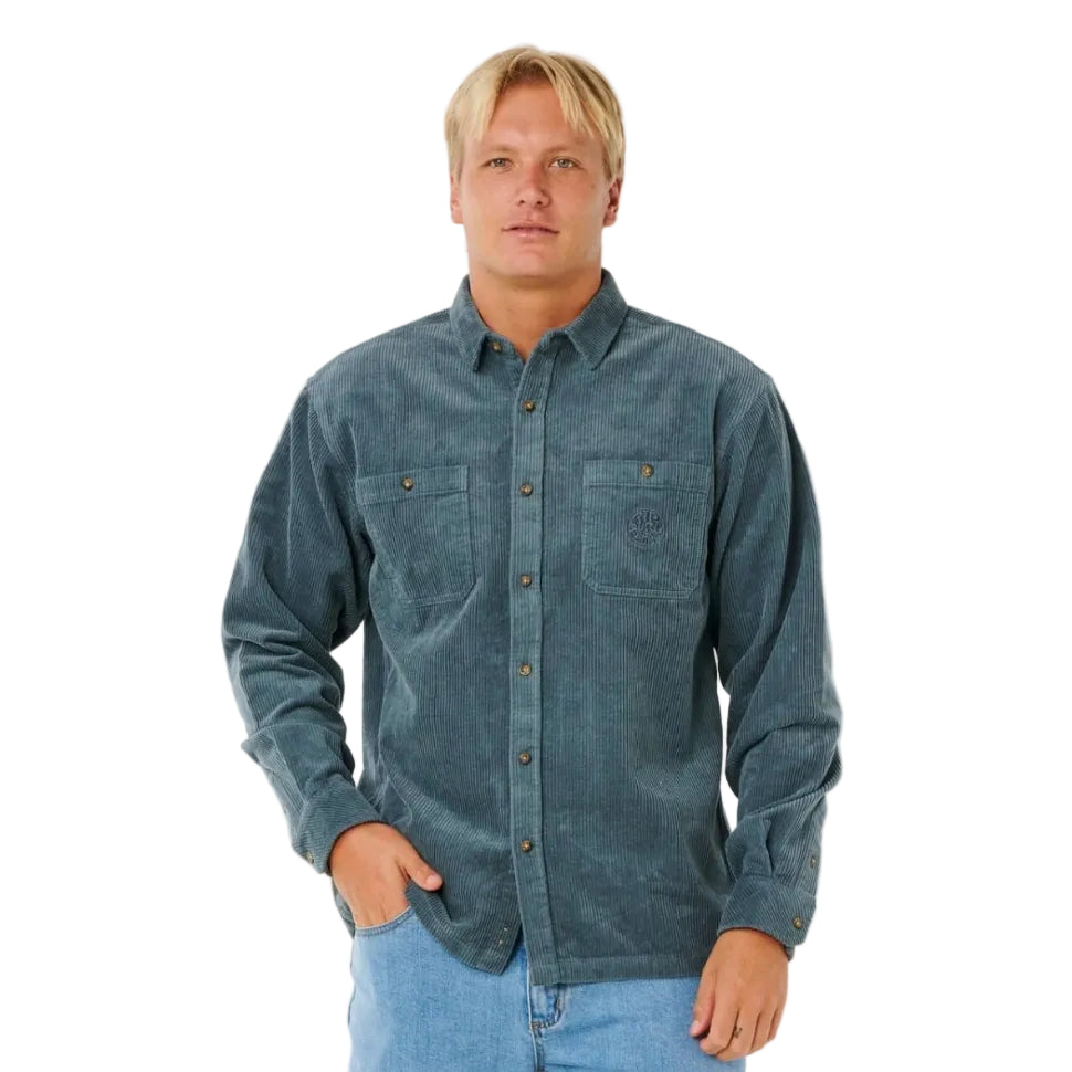 Rip Curl Premium Surf Cord Long-Sleeved Shirt in Pine Night