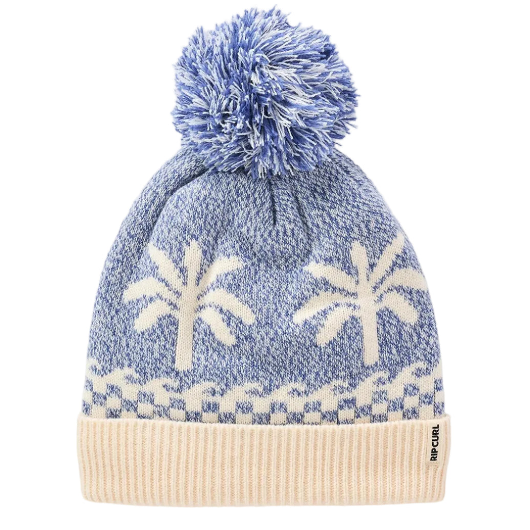 Rip Curl Jacquard Pom Pom Beanie - Mid Blue