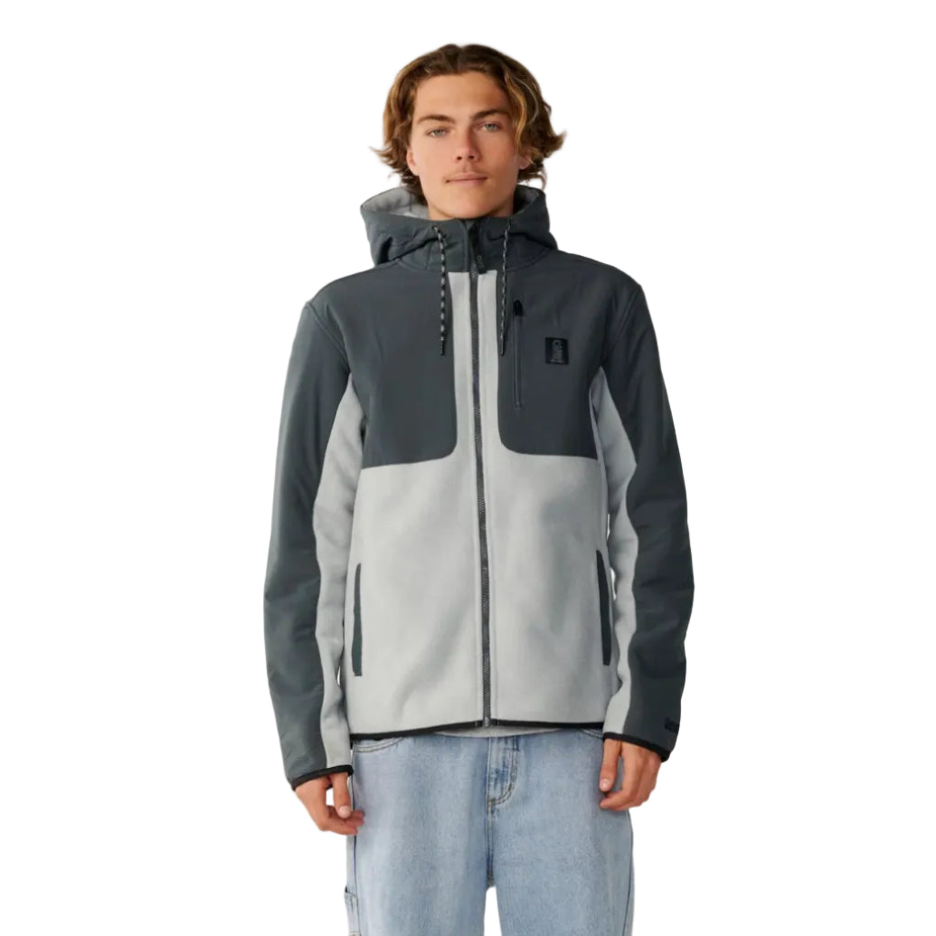 Rip Curl Mens Search Series Panelled Zip Thru Hoodie - Charcoal Grey