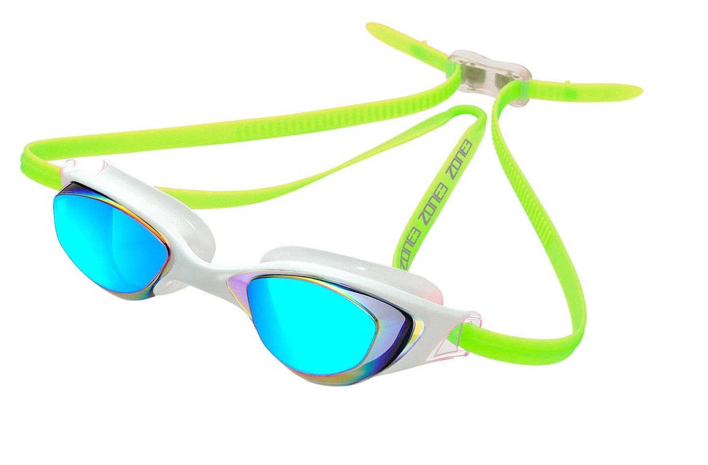 Zone3 Aspect Polarized Mirror Swim Goggles 2021 - White/Lime - Full View