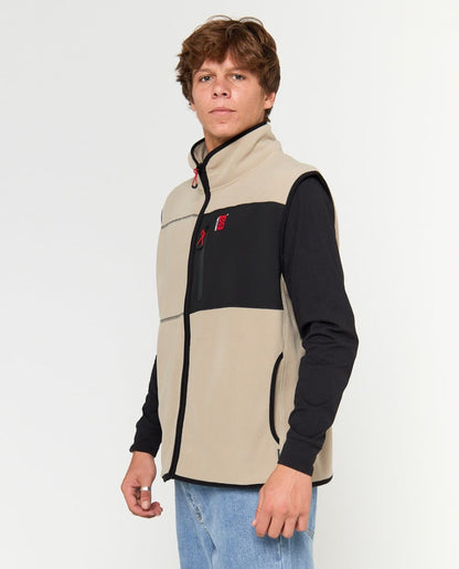 Rip Curl Search Polar Fleece Vest - Khaki Rock