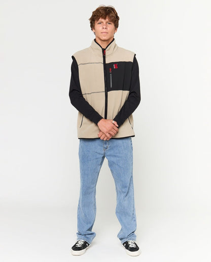 Rip Curl Search Polar Fleece Vest - Khaki Rock
