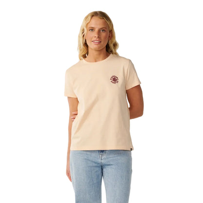 Rip Curl Womens Party Wave Standard Tee - Light Apricot