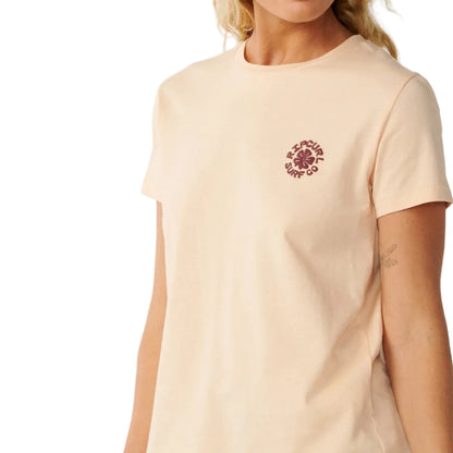 Rip Curl Womens Party Wave Standard Tee - Light Apricot