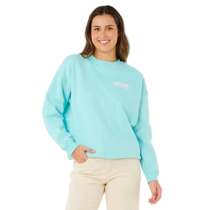 Rip Curl Surf Puff Inspired Crew Jumper in Light Sea Blue