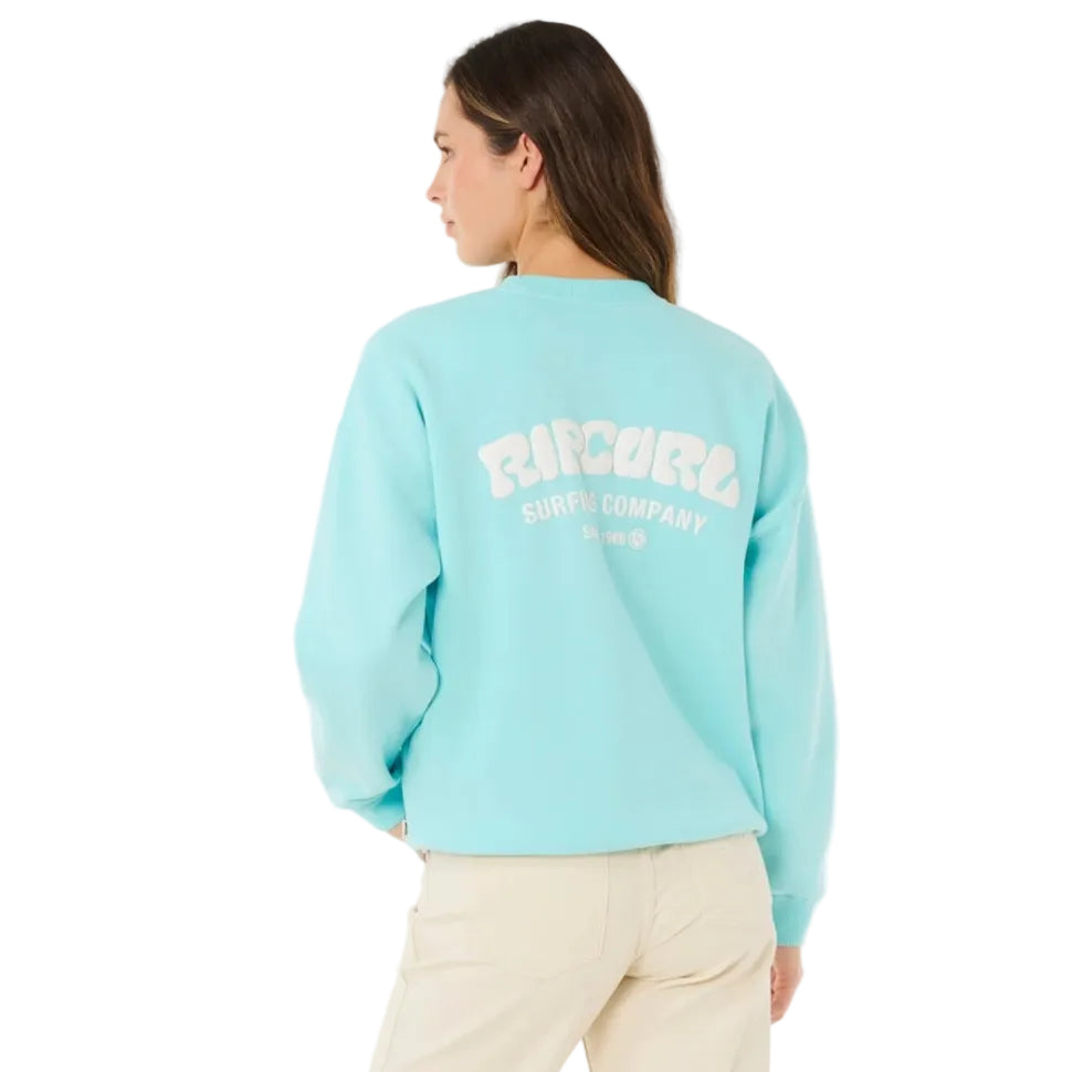 Rip Curl Surf Puff Inspired Crew Jumper - Light Sea Blue