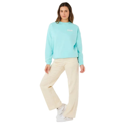 Rip Curl Surf Puff Inspired Crew Jumper - Light Sea Blue