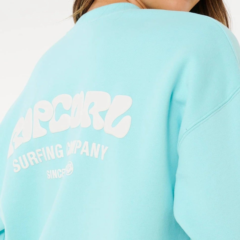 Rip Curl Surf Puff Inspired Crew Jumper - Light Sea Blue
