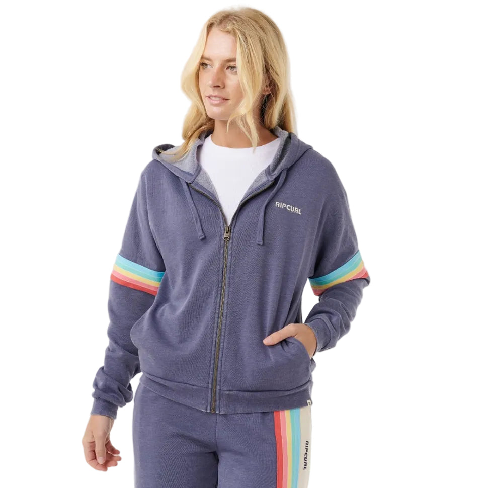 Rip Curl Womens Surf Revival Zip Thru Fleece - Blue