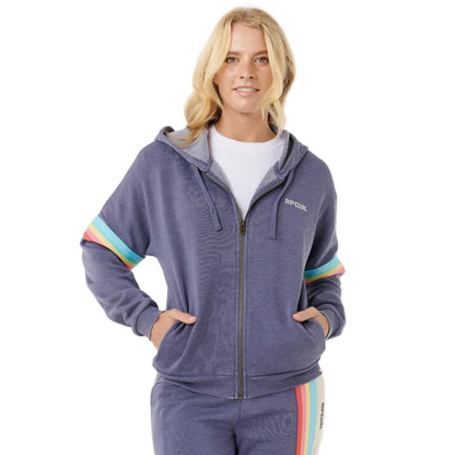 Rip Curl Womens Surf Revival Zip Thru Fleece in Blue