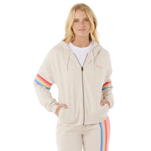 Rip Curl Womens Surf Revival Zip Thru Fleece in Oatmeal Marle
