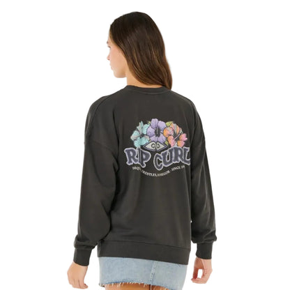 Rip Curl Bells Heritage Crew Jumper - Washed Black