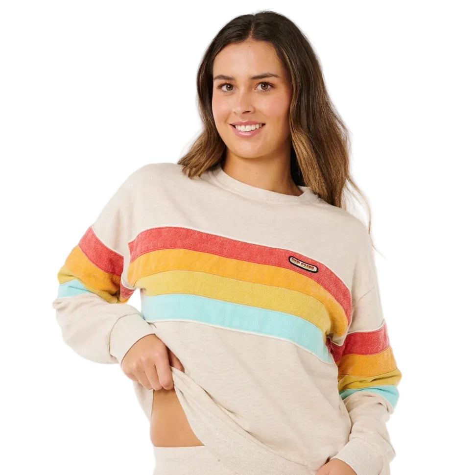Rip Curl Surf Revival Relaxed Crew Jumper - Oatmeal