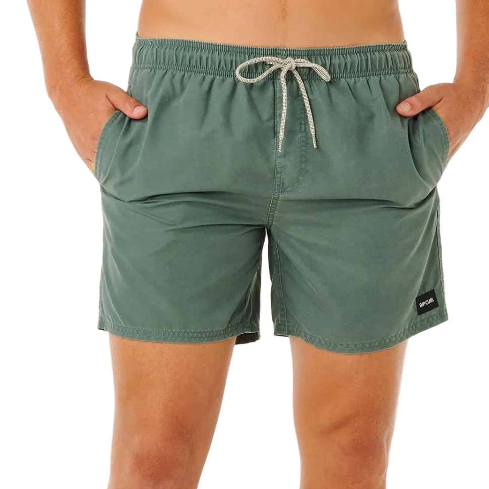 Rip Curl Offset Washed Volley Boardshorts in Moss