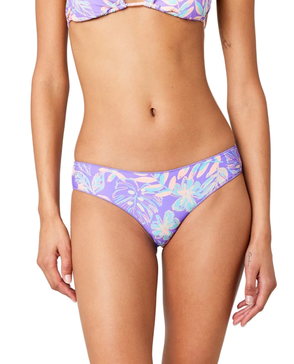 Rip Curl Palm Party Cheeky Womens Hipster Bikini Bottoms - Purple