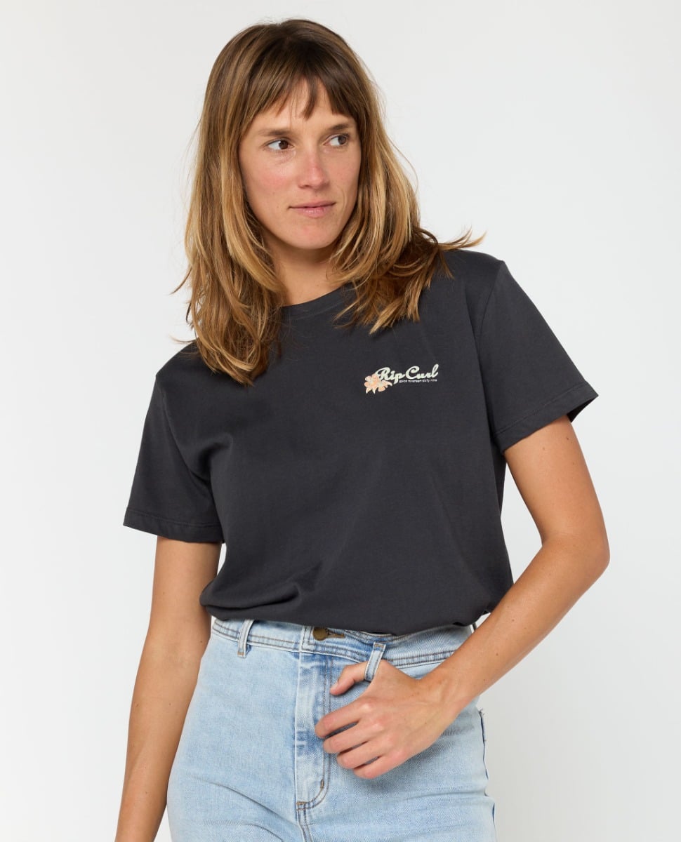 Rip Curl Womens Waikiki Standard Tee - Washed Black