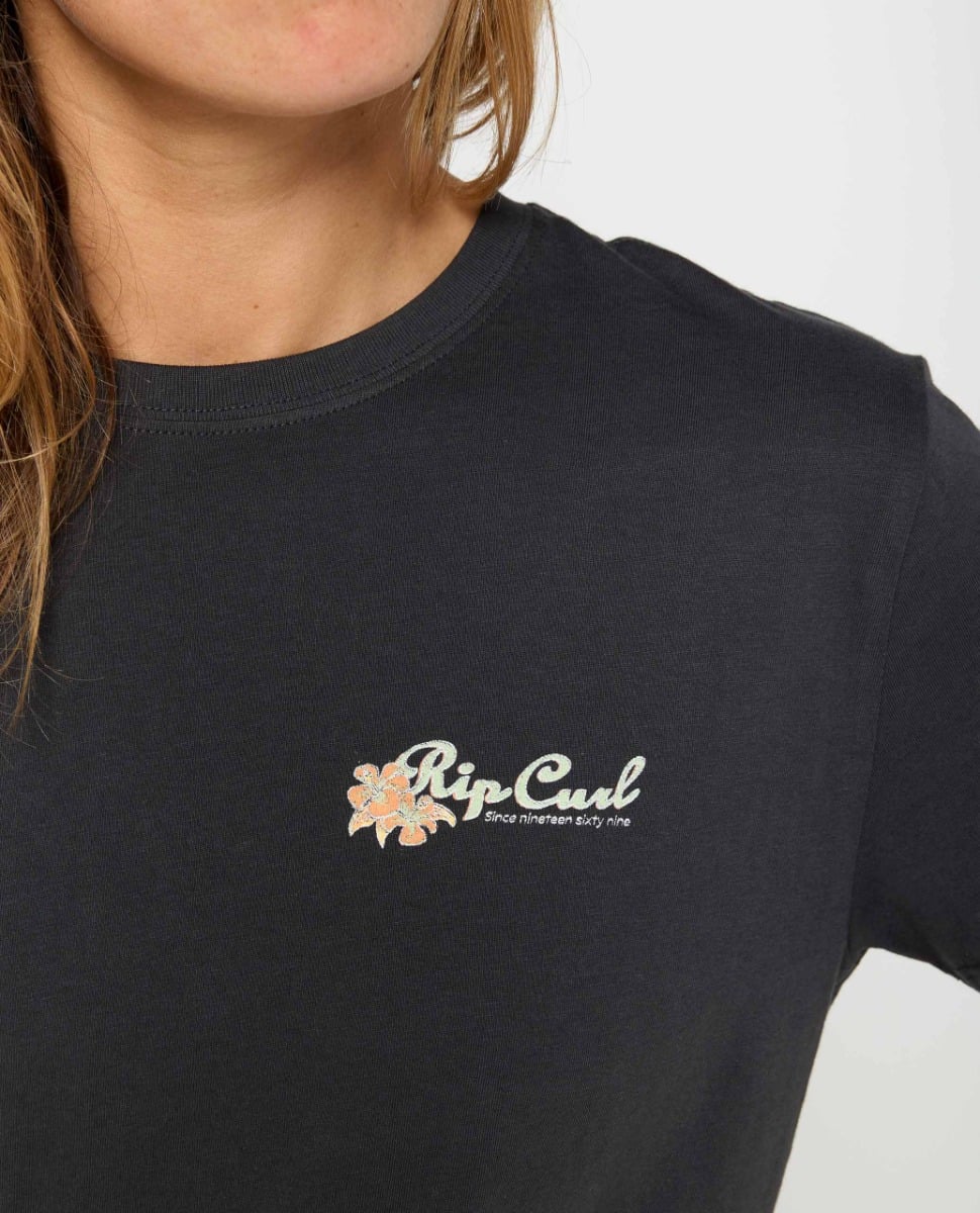 Rip Curl Womens Waikiki Standard Tee - Washed Black