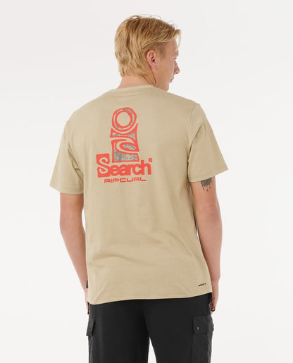 Rip Curl Vaporcool Search Stack Tee in Khaki Rock