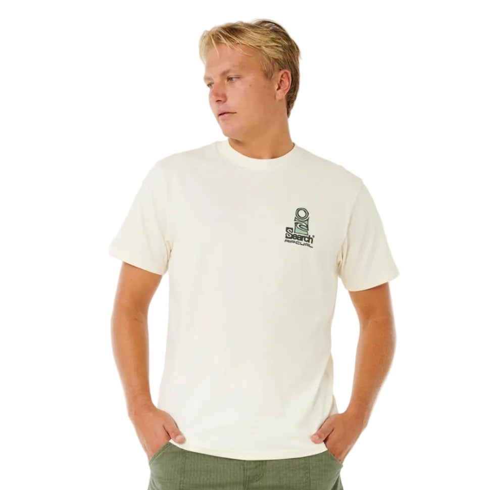 Rip Curl Vaporcool Search Stack Tee in Bone