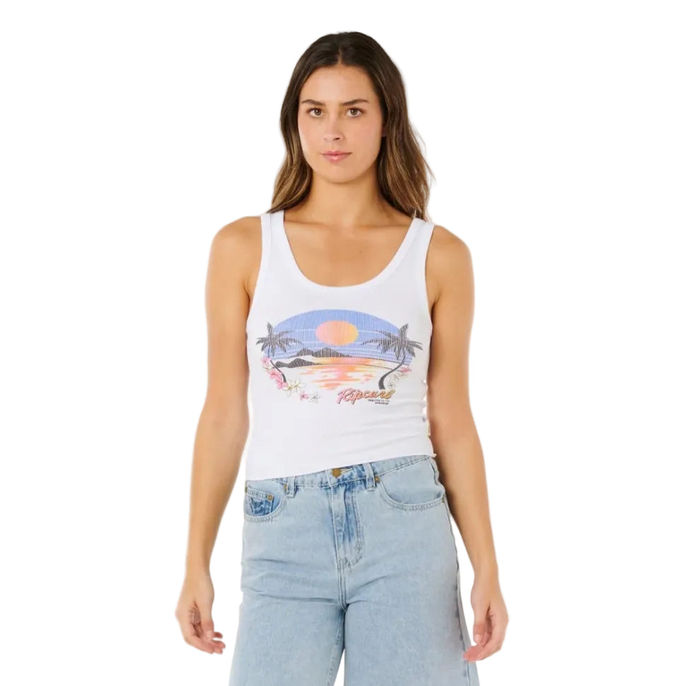 Rip Curl Hotel Malibu Tank Top - Optical White