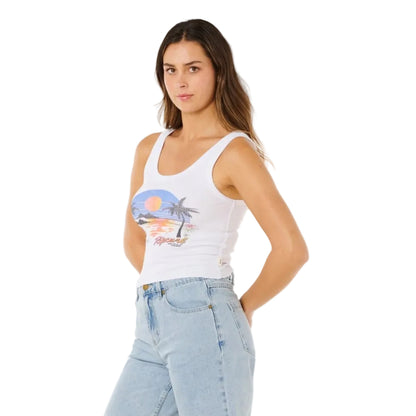 Rip Curl Hotel Malibu Tank Top - Optical White