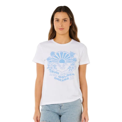 Rip Curl Sun Beams Standard Tee in Optical White