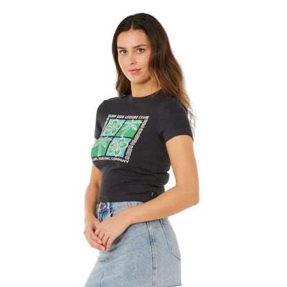 Rip Curl Surf Side Fitted Tee - Washed Black